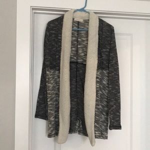 Black and white knit cardigan